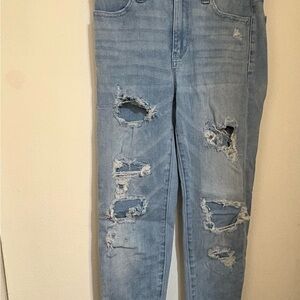 American Eagle Outfitters Light Blue Distressed Skinny Jeans